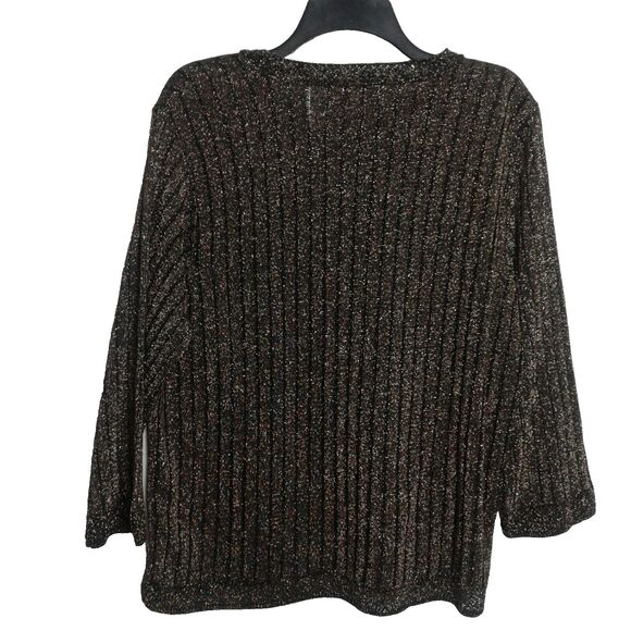 Alfred Dunner Large Black And Gold Women's Top blouse - Picture 3 of 3